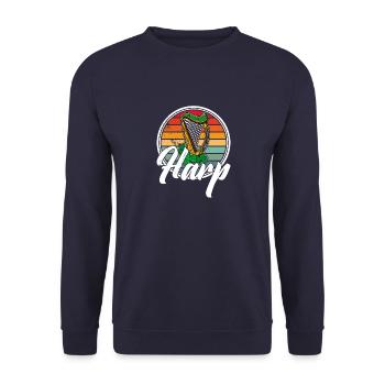 Musikschule Harfe Harfenist Irland Irisch - Unisex Pullover - Navy - Vorne - Alina (178cm) & Michal (187cm)