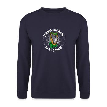 Konzert Musik Musiker Harfe Harfenist Spruch - Unisex Pullover - Navy - Vorne - Alina (178cm) & Michal (187cm)