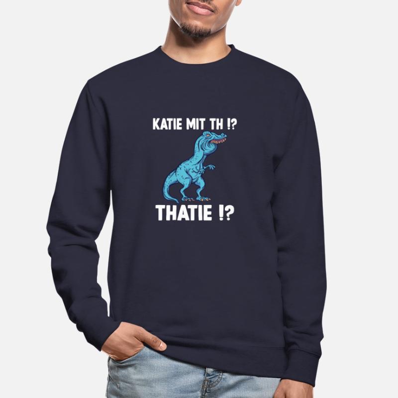Katie oder Kathie T-Rex Überbiss Dinosaurier Meme Unisex Pullover