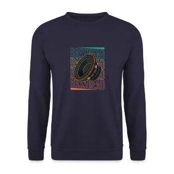 Tontechniker Subwoofer Analog Sound Spruch - Unisex Pullover - Navy - Vorne - Alina (178cm) & Michal (187cm)