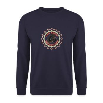 Toningenieur Subwoofer Sound Analog Musik - Unisex Pullover - Navy - Vorne - Alina (178cm) & Michal (187cm)