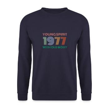 Vintage 1977 - Unisex Sweatshirt - navy - Front - Alina (178cm) & Michal (187cm)