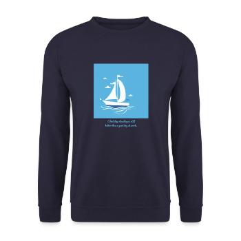 Sailboat - for relaxing days on the water! - Unisex Sweatshirt - navy - Front - Alina (178cm) & Michal (187cm)