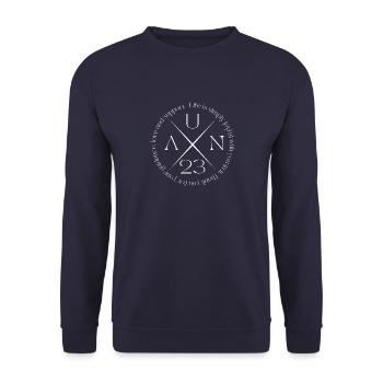 Auntie Best Aunt Ever 2023 Nephew Niece Family - Unisex Pullover - Navy - Vorne - Alina (178cm) & Michal (187cm)