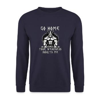Viking Fitness Motif Northman Warrior Vikings - Unisex Sweatshirt - navy - Front - Alina (178cm) & Michal (187cm)