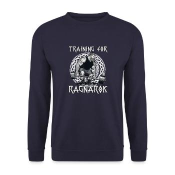 Entraînement viking pour Ragnarok Warrior Vikings - Sweat-shirt Unisexe - marine - Devant - Alina (178cm) & Michal (187cm)