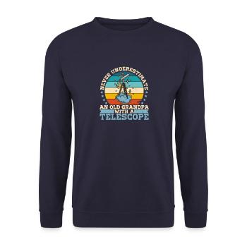 Telescope Physics School Astronomy Stars - Unisex Sweatshirt - navy - Front - Alina (178cm) & Michal (187cm)