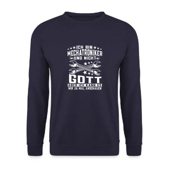 KFZ Mechaniker Meisterpürufung Geschenk Schrauber - Unisex Pullover - Navy - Vorne - Alina (178cm) & Michal (187cm)