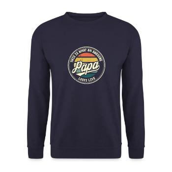 Best Dad Father's Day Dad Dad Dad Retro Gift - Unisex Sweatshirt - navy - Front - Alina (178cm) & Michal (187cm)