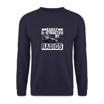 Radio Operator Morse Mortar Ham Radio Radio - Unisex Sweatshirt - navy - Front - Alina (178cm) & Michal (187cm)