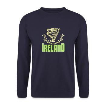 Irish Green Flag Ireland Shamrock Irish - Unisex Sweatshirt - navy - Front - Alina (178cm) & Michal (187cm)