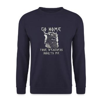 Viking Training Outfit Nordmann Bodybuilding - Unisex Sweatshirt - navy - Front - Alina (178cm) & Michal (187cm)