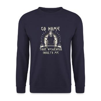 Deadlift Wikinger Nordischer Krieger Wikinger - Unisex Pullover - Navy - Vorne - Alina (178cm) & Michal (187cm)