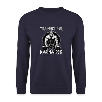 Deadlift Wikinger Nordischer Krieger Wikinger - Unisex Pullover - Navy - Vorne - Alina (178cm) & Michal (187cm)