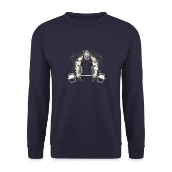 Viking Sports Fan Bodybuilding Fitness Viking - Unisex Sweatshirt - navy - Front - Alina (178cm) & Michal (187cm)