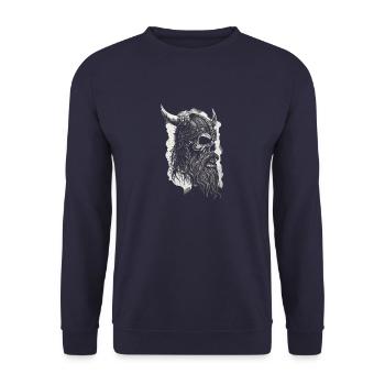 Vikings Guerriers nordiques Asgard Valhalla Midgard - Sweat-shirt Unisexe - marine - Devant - Alina (178cm) & Michal (187cm)