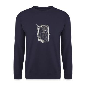 Heidnischer Wikinger Nordischer Krieger Wikinger - Unisex Pullover - Navy - Vorne - Alina (178cm) & Michal (187cm)