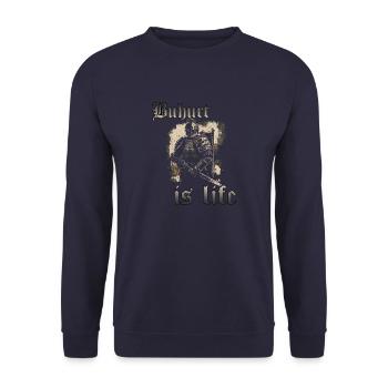Buhurt Is Life Knight Games HEMA Knight Tournament - Sweat-shirt Unisexe - marine - Devant - Alina (178cm) & Michal (187cm)
