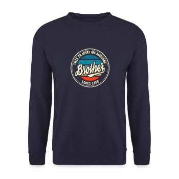 Meilleur Frère Rétro Frère Coeur Cadeau - Sweat-shirt Unisexe - marine - Devant - Alina (178cm) & Michal (187cm)