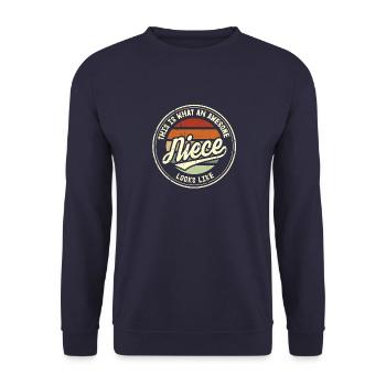 Meilleur cadeau rétro de nièce au monde - Sweat-shirt Unisexe - marine - Devant - Alina (178cm) & Michal (187cm)