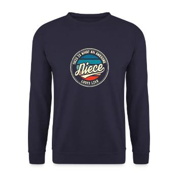 Meilleur cadeau rétro de nièce au monde - Sweat-shirt Unisexe - marine - Devant - Alina (178cm) & Michal (187cm)