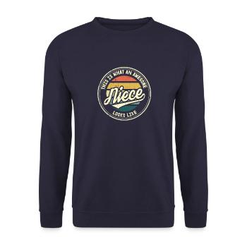 Meilleur cadeau rétro de nièce au monde - Sweat-shirt Unisexe - marine - Devant - Alina (178cm) & Michal (187cm)