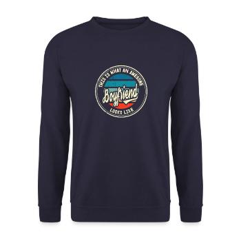 Meilleur ami petit ami dans le monde Cadeau rétro - Sweat-shirt Unisexe - marine - Devant - Alina (178cm) & Michal (187cm)