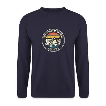 Meilleur ami petit ami dans le monde Cadeau rétro - Sweat-shirt Unisexe - marine - Devant - Alina (178cm) & Michal (187cm)