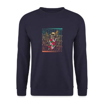 Mexiko Urlaub Skeleton Tequila Taco Sommer - Unisex Pullover - Navy - Vorne - Alina (178cm) & Michal (187cm)