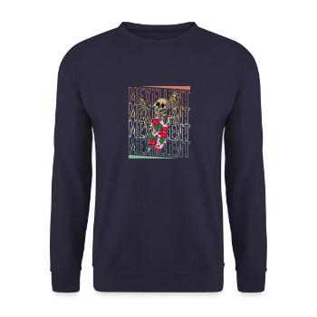 Mexiko Urlaub Skeleton Tequila Taco Sommer - Unisex Pullover - Navy - Vorne - Alina (178cm) & Michal (187cm)