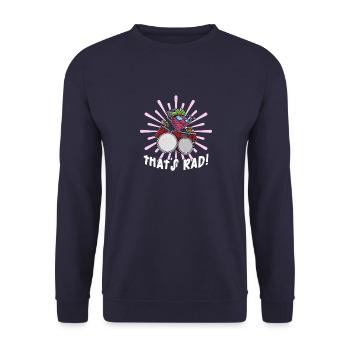 Rettich Schlagzeug Garten Salat Vegan Vegetarisch - Unisex Pullover - Navy - Vorne - Alina (178cm) & Michal (187cm)