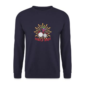 Rettich Schlagzeug Garten Salat Vegan Vegetarisch - Unisex Pullover - Navy - Vorne - Alina (178cm) & Michal (187cm)