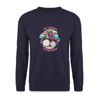 Gesundes Essen Rettich Vegan Spruch Bio Salat - Unisex Pullover - Navy - Vorne - Alina (178cm) & Michal (187cm)
