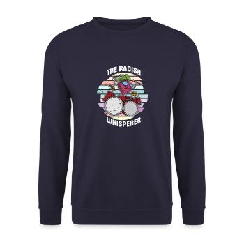 Gesundes Essen Rettich Vegan Spruch Bio Salat - Unisex Pullover - Navy - Vorne - Alina (178cm) & Michal (187cm)