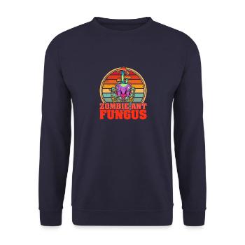 Mycologie Champignons Mycologie Psilocybine Fourmi - Sweat-shirt Unisexe - marine - Devant - Alina (178cm) & Michal (187cm)