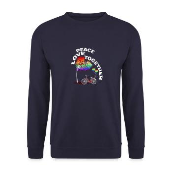 LGBTQ Bicycle Tree LGBT Saying Rainbow - Unisex Sweatshirt - navy - Front - Alina (178cm) & Michal (187cm)
