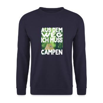 Outdoor Survival Out of the Way Camping Camping Forest - Unisex Sweatshirt - navy - Front - Alina (178cm) & Michal (187cm)