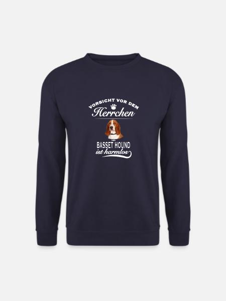 Vorsicht vor dem Herrchen - Basset Hound - Unisex Pullover - Navy