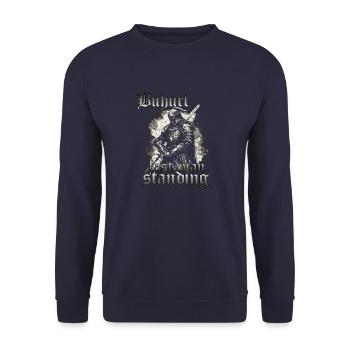 Buhurt Joust Medieval Motif Hobby Warrior - Unisex Sweatshirt - navy - Front - Alina (178cm) & Michal (187cm)