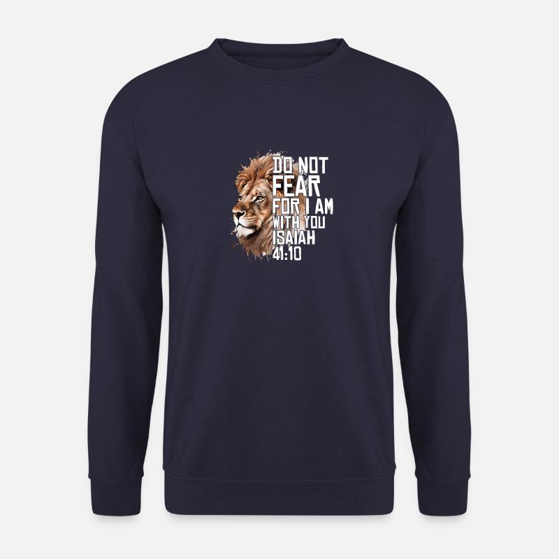 Christlich Religiös Bibel Vers Sprüche Löwe Angst - Unisex Pullover - Navy