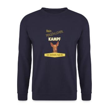 Persönlicher Kampfschmuser - Pharaonenhund - Unisex Pullover - Navy - Vorne - Alina (178cm) & Michal (187cm)