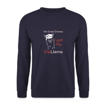No Grad drama I got my Dipllama, graduation, 2023 - Unisex Sweatshirt - navy - Front - Alina (178cm) & Michal (187cm)