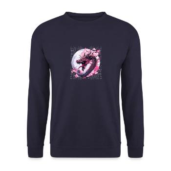 Dragon Japonais Rétro Asiatique Dragon Oriental Cool - Sweat-shirt Unisexe - marine - Devant - Alina (178cm) & Michal (187cm)