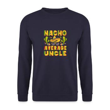 Nacho Average Uncle - Unisex Sweatshirt - navy - Front - Alina (178cm) & Michal (187cm)