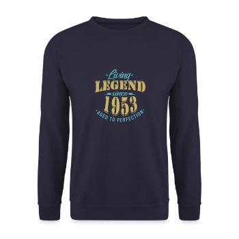 Living legend since 1953 Sayings - Unisex Sweatshirt - navy - Front - Alina (178cm) & Michal (187cm)