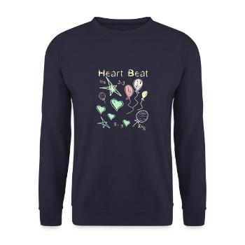Heartbeat - Chalk Style - Unisex Sweatshirt - navy - Front - Alina (178cm) & Michal (187cm)