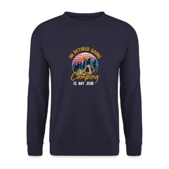 Retired Pensionierung Vintage Ruhestands Sprüche - Unisex Pullover - Navy - Vorne - Alina (178cm) & Michal (187cm)