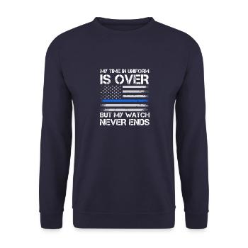 Retired Pensionierung Vintage Ruhestands Sprüche - Unisex Pullover - Navy - Vorne - Alina (178cm) & Michal (187cm)