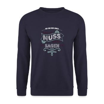 elternschaft humor onkel geschenk - Unisex Pullover - Navy - Vorne - Alina (178cm) & Michal (187cm)