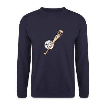 Baseball-Schädel Baseball Skull - Unisex Sweatshirt - navy - Front - Alina (178cm) & Michal (187cm)